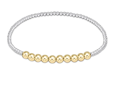 Classic Beaded Bliss 2mm Bead Bracelet - 4mm - Mixed Metal Bracelets enewton