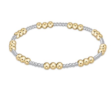 Classic Joy Pattern 4mm Bead Bracelet - Mixed Metal Bracelets enewton