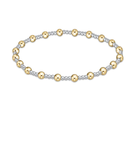 Classic Sincerity Pattern 4mm Bead Bracelet - Mixed Metal Bracelets enewton