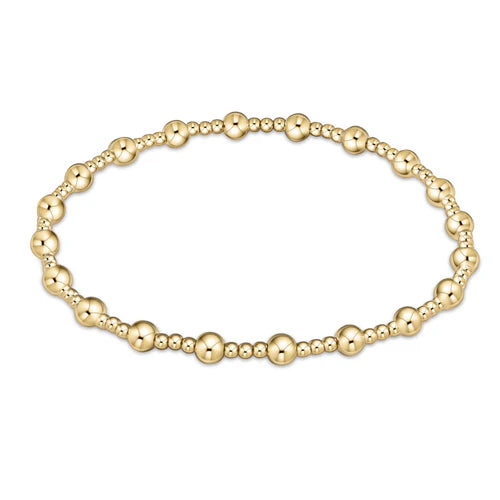 egirl Classic Sincerity Pattern 4mm Bead Bracelet - Gold Bracelets enewton