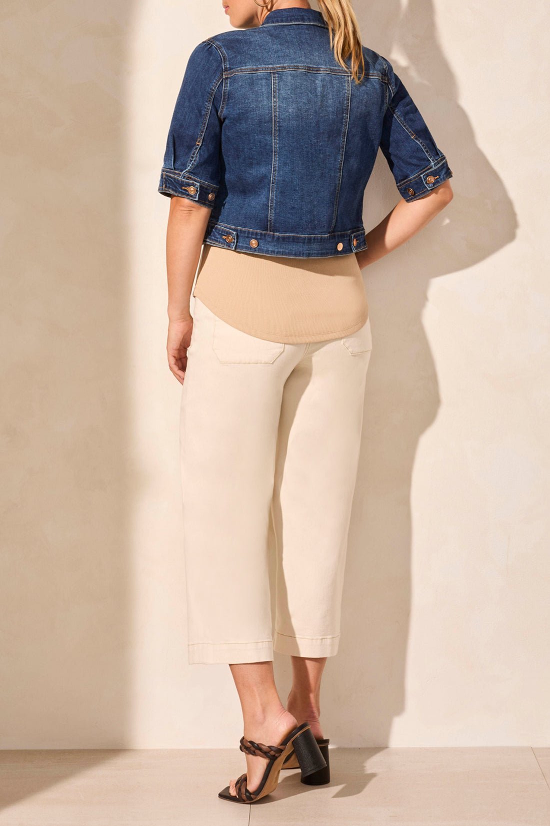Elbow Sleeve Denim Jacket - Stormy Blue Outerwear Tribal