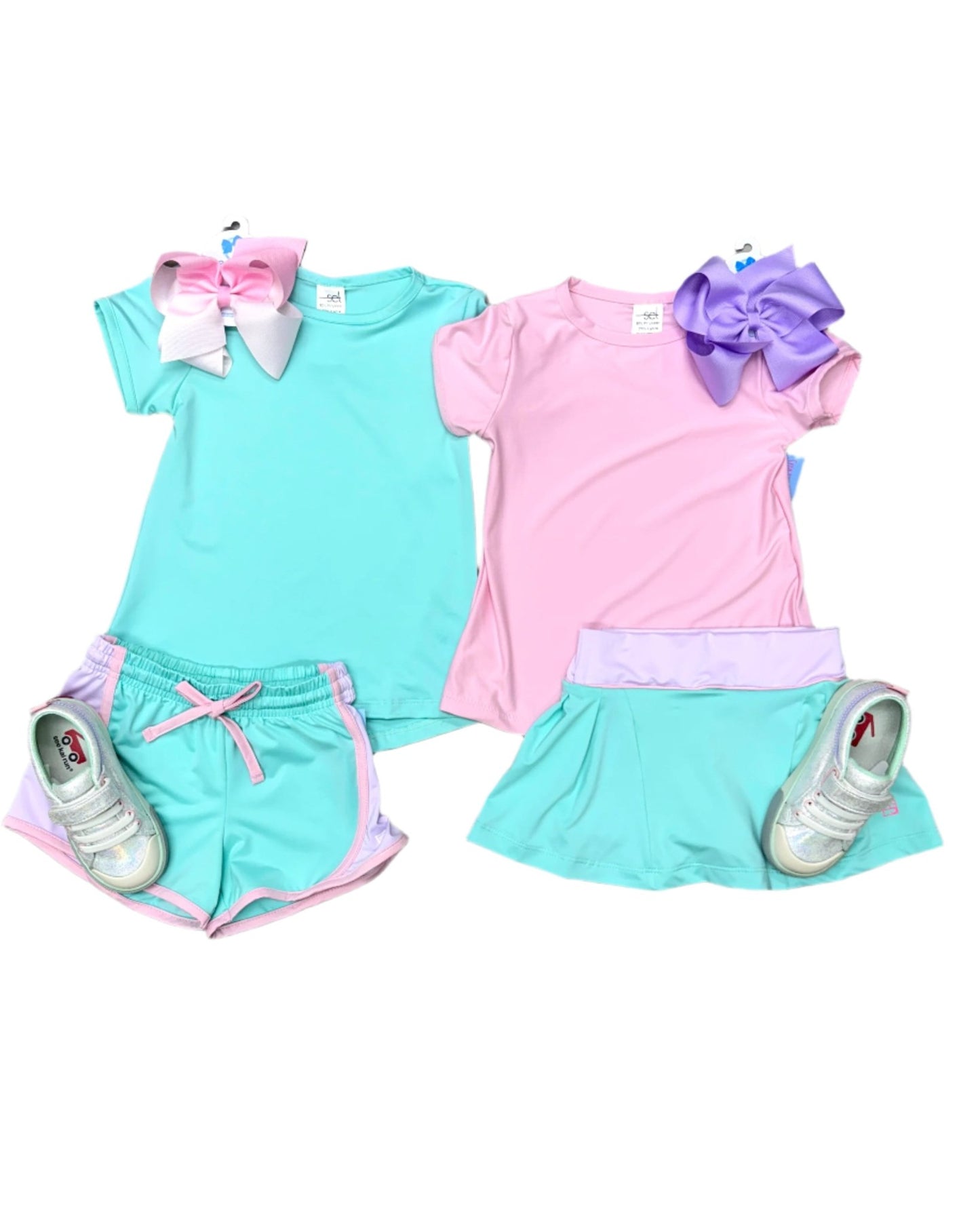 Bridget Basic Tee - Totally Turquoise Girls Tops + Tees Set Athleisure