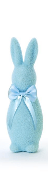 Set of 2 Flocked Bunny w/ Bow - Assorted Seasonal Two's Company Ice Blue