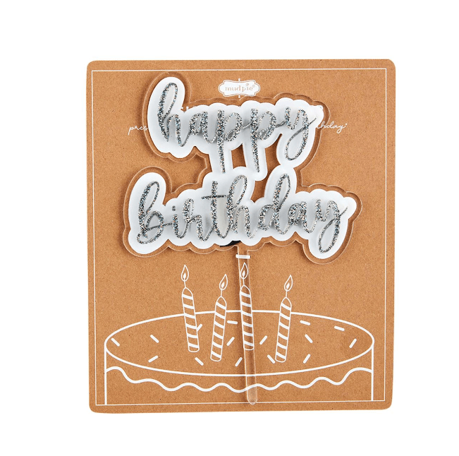 Silver Birthday Cake Topper Kitchen + Entertaining Mudpie