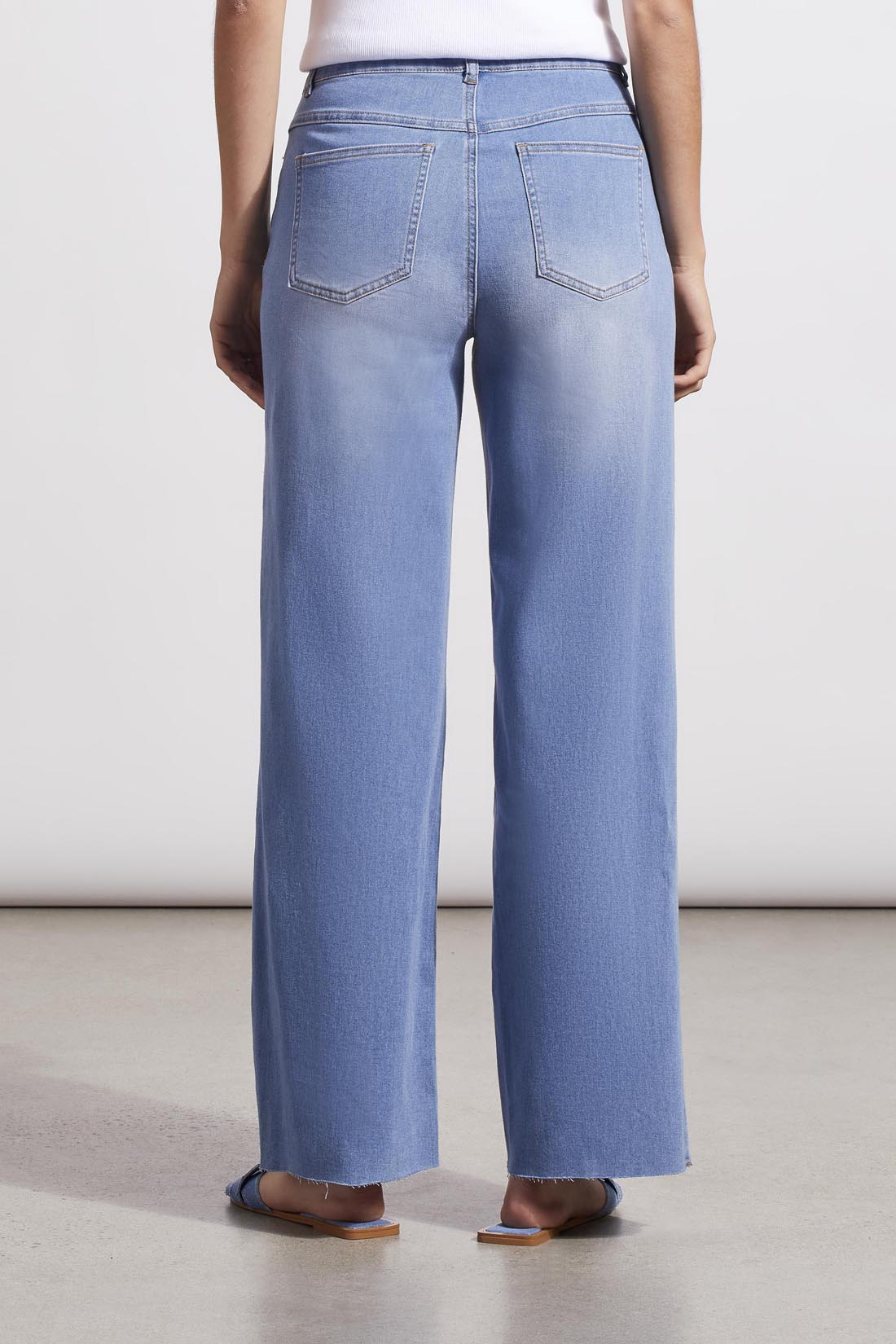 Brooke Hugging Wide Leg Jeans - Sky Blue Women's Clothing Tribal