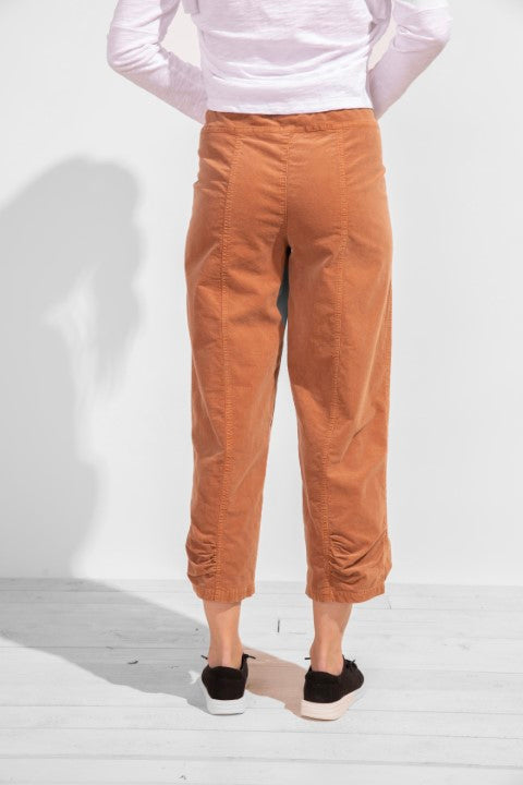 Stretch Cord Ruched Flood Pants - Spice Women's Clothing Escape by Habitat