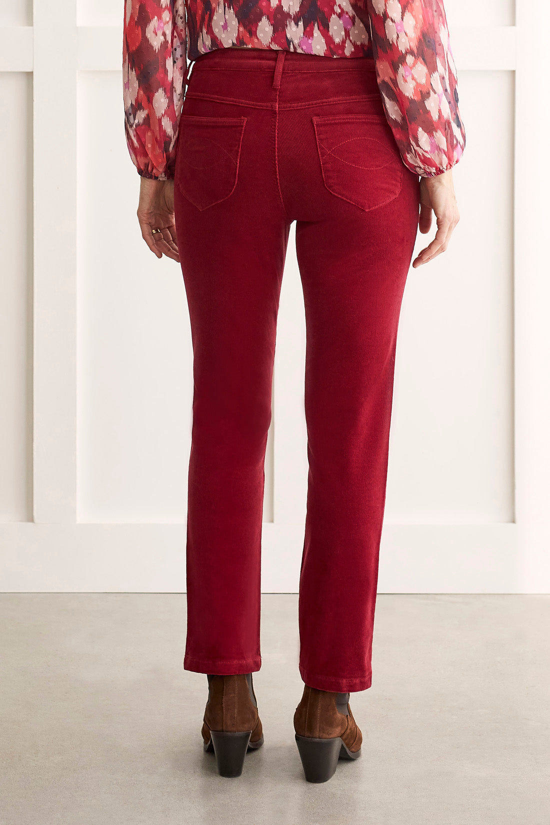 5 Pocket Pull On Pants - Tibetan Red Women's Clothing Tribal