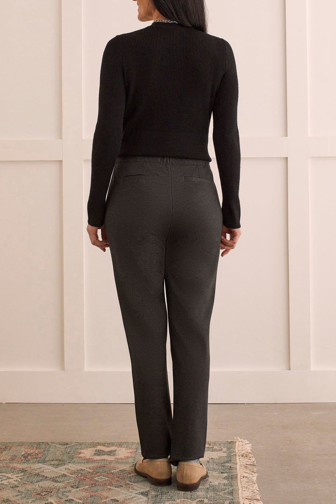 Charcoal Pull on Ankle Pants w/ Pockets Women's Clothing Tribal
