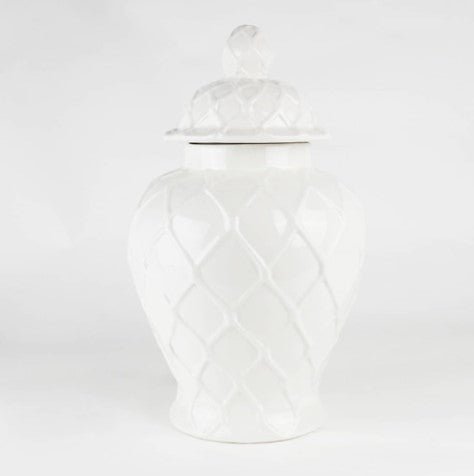White Textured Ginger Jar - XL Home Decor 8 Oak Lane