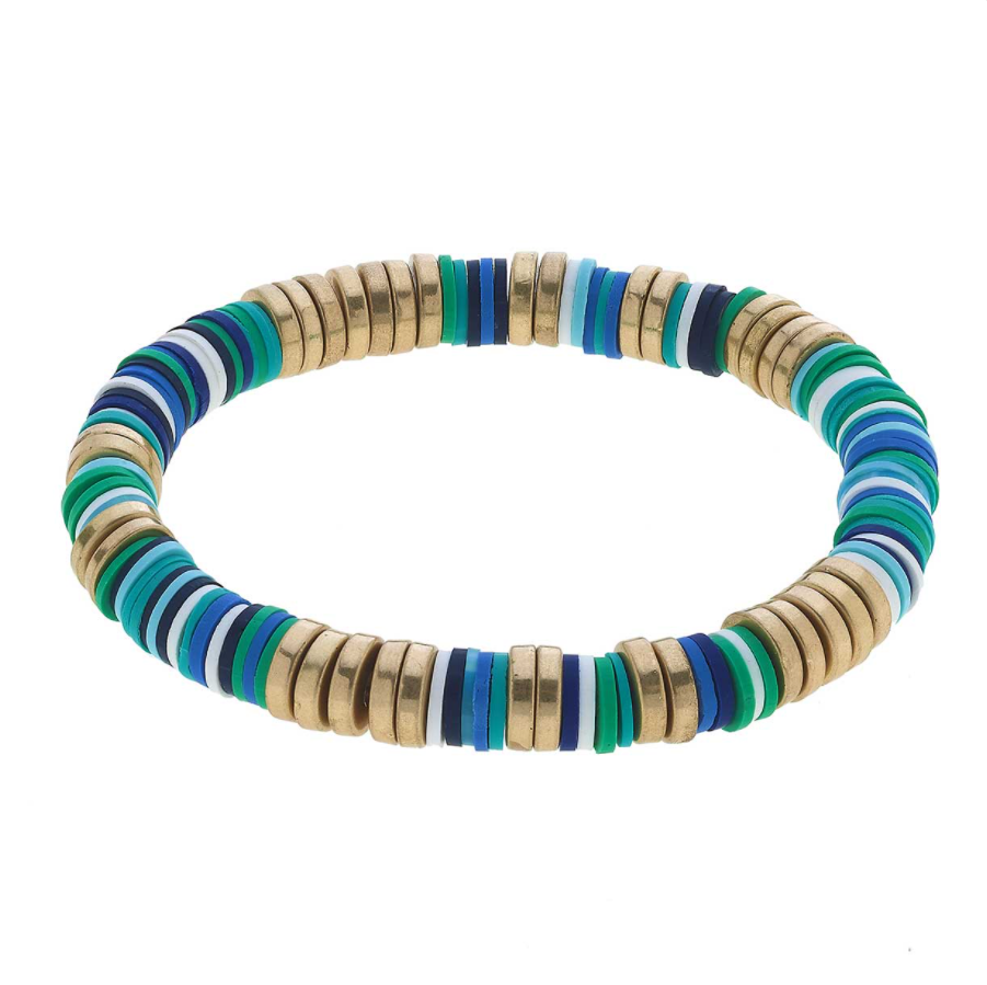Emberly Bracelet - Colorblock Aqua Multi Women's Jewelry Canvas
