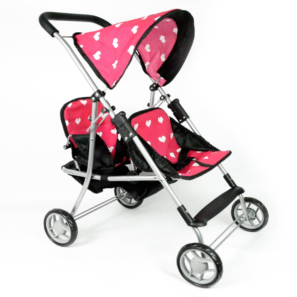 First Doll Twin Stroller Heart Design with Basket and Hood Gifts New York Doll Collection
