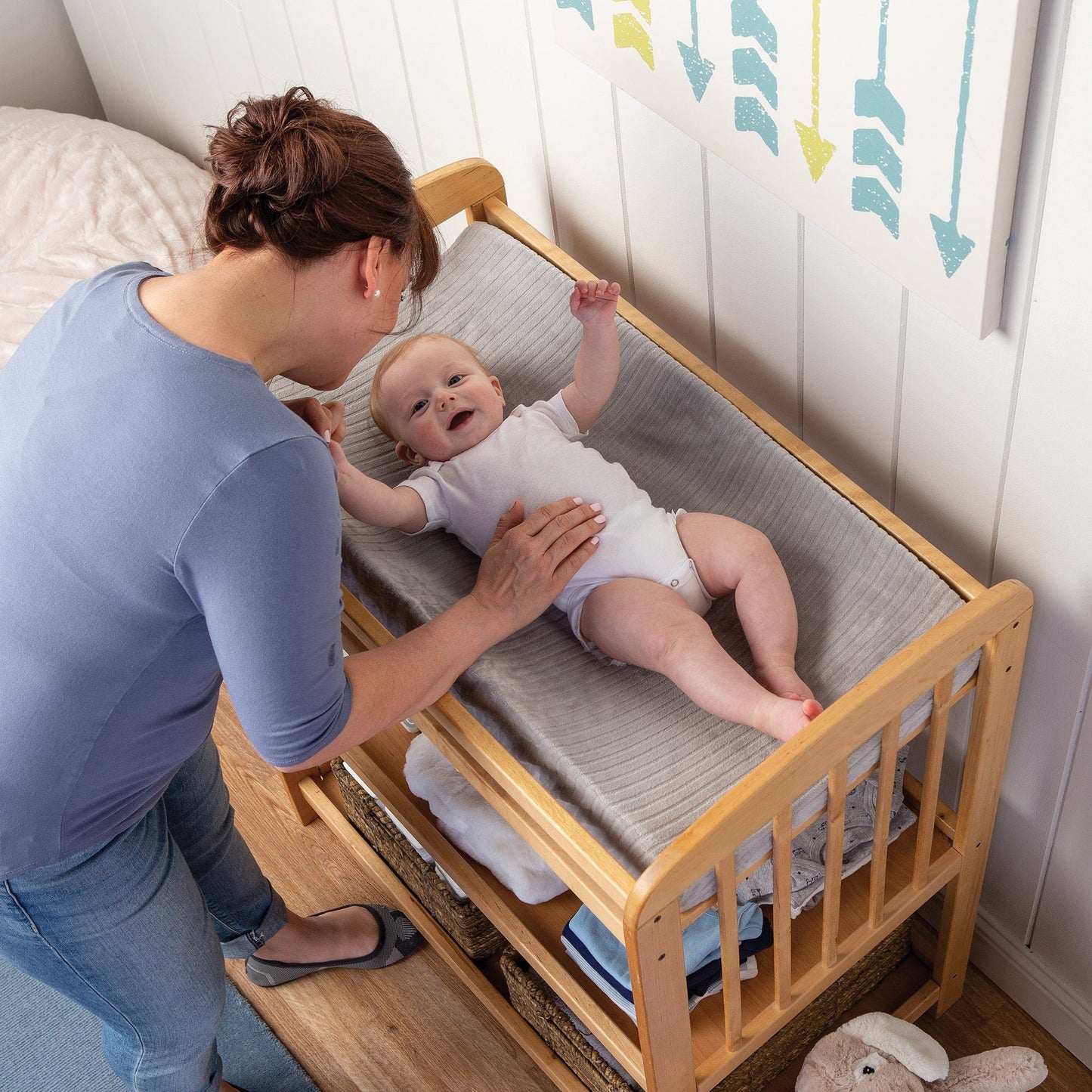 Boppy Changing Pad Cover - Gray Ribbed Gifts Boppy
