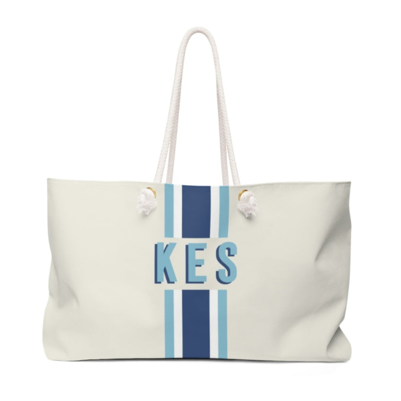 Travel Tote - Stripes Navy/Blue Gifts Clairebella