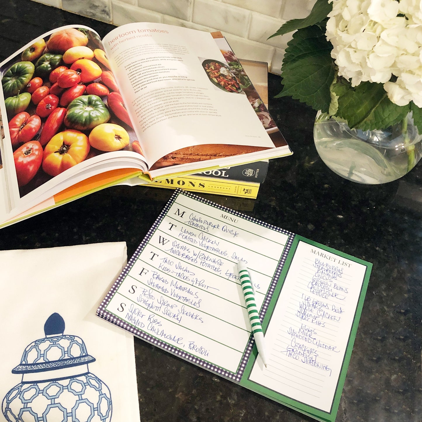 Meal Planner & Market List Notepad Gifts WH Hostess