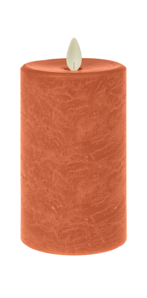 3x5 Wax LED Textured Pillar Candle - Tangerine Home Decor Midwest-CBK