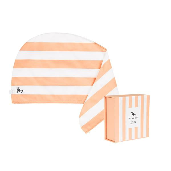 Hair Wrap Quick Dry Towel - Positano Peach Gifts Dock & Bay