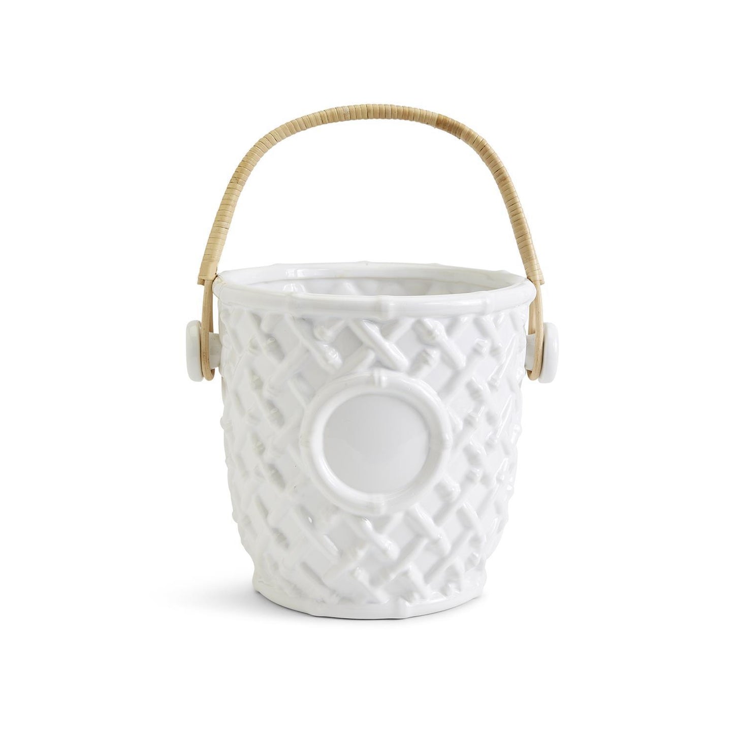 Hampton Faux Bamboo Fretwork Champagne/Wine Bucket with Bamboo Handle Gifts Two's Company
