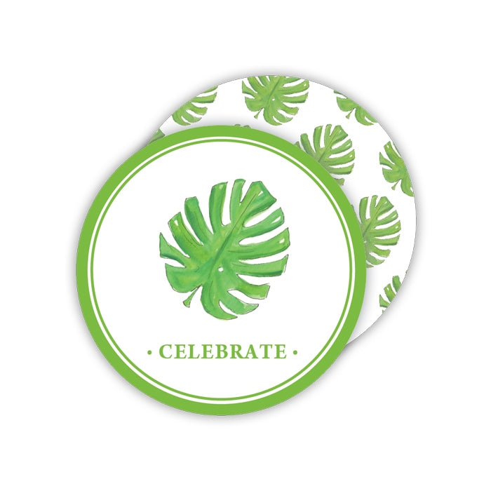 Palm Leaf Celebrate Round Coaster Gifts RoseanneBeck