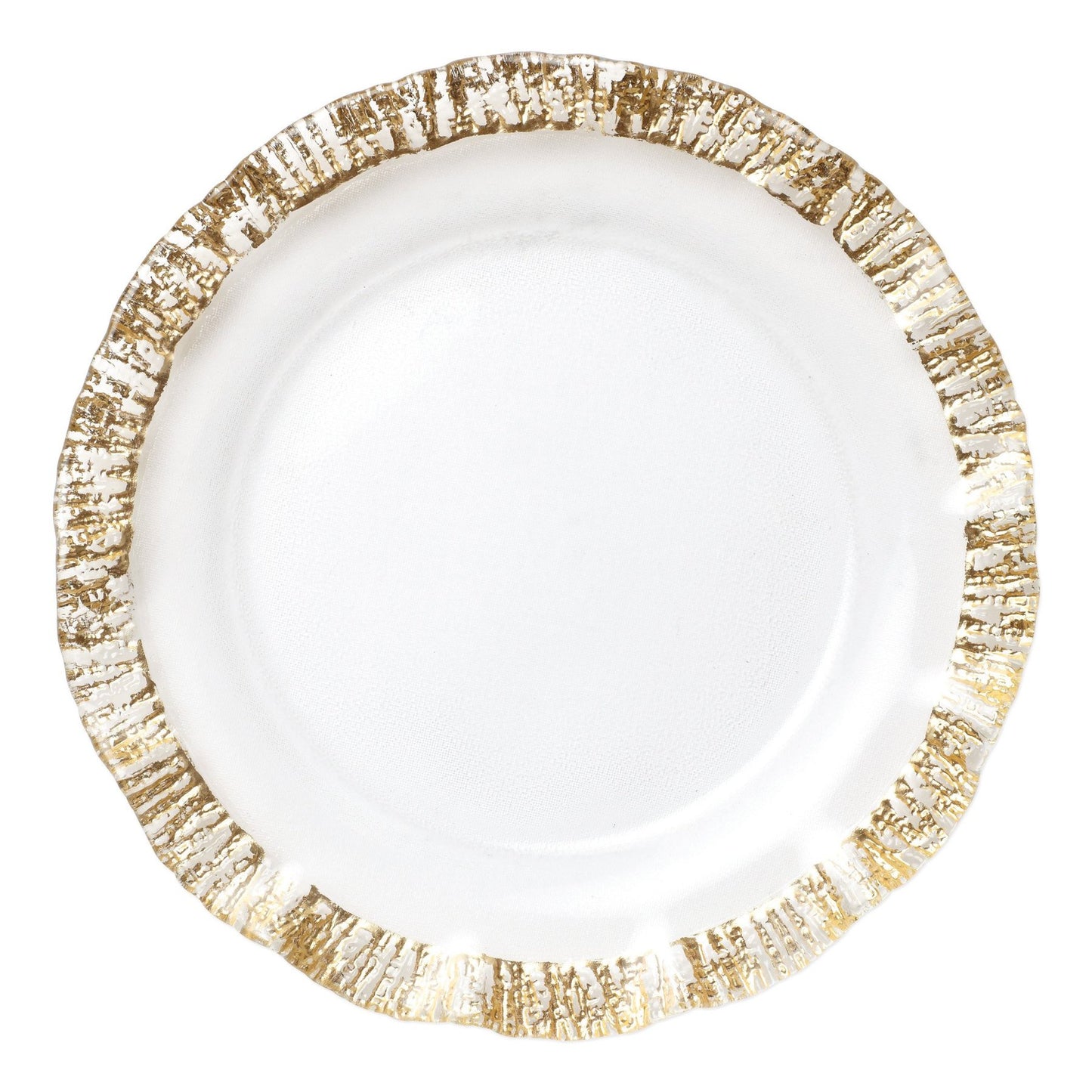 Rufolo Glass Gold Service Plate/Charger Home Decor Vietri