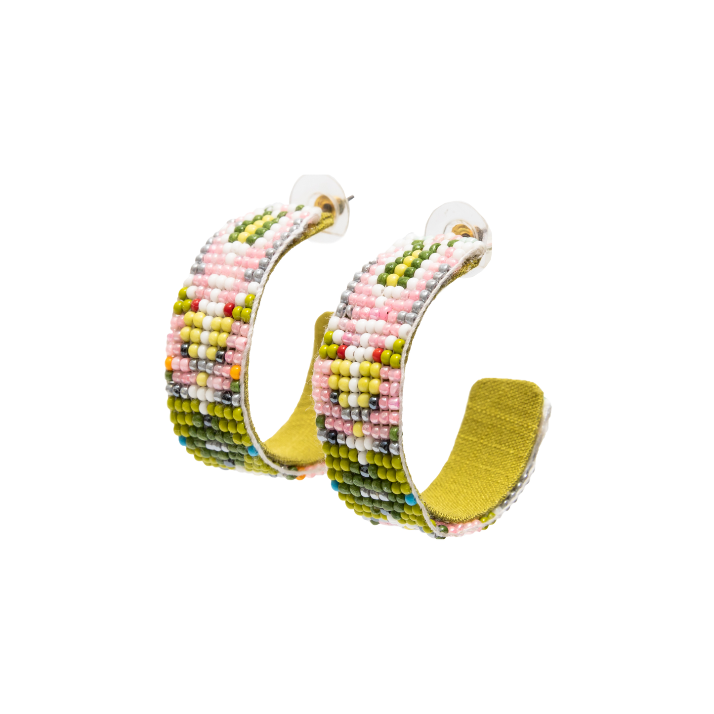 Poppy Pink Beaded Loop Earrings Women's Jewelry Laura Park Designs