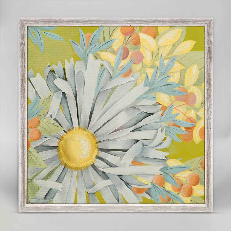 Sunny Aster Mini Framed Canvas 6x6 Home Decor Greenbox Art