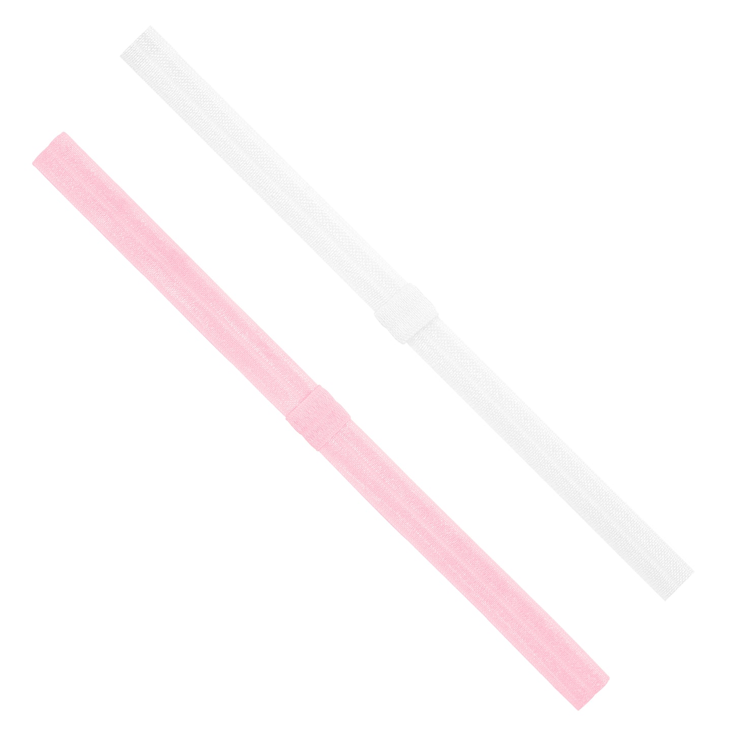 2 Add a Bow Elastic Headbands Accessories Wee Ones White/Pearl Pink/0-6m