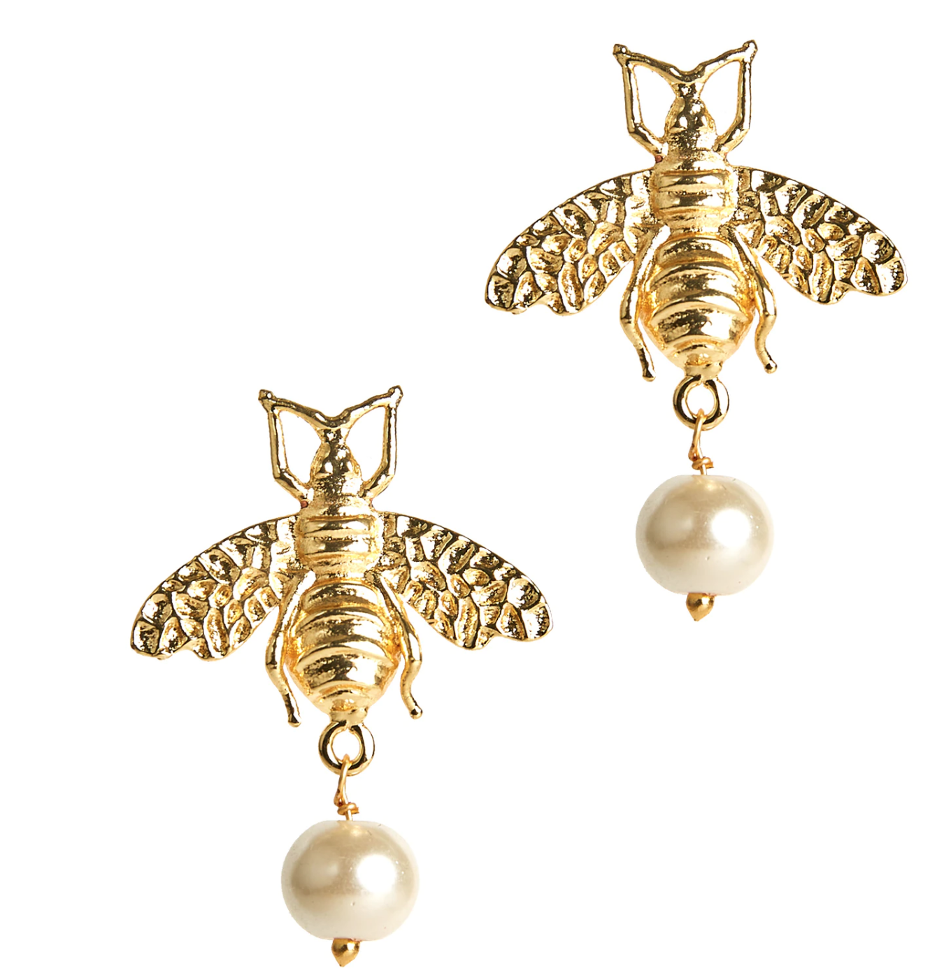 Gold Bee Pearl Drop Stud Women's Jewelry Lisi Lerch