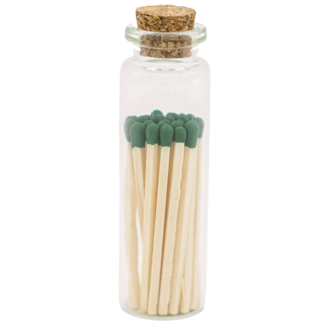 2in Forest Green Decorative Matches In Jar with striker Home Decor River Birch Candles