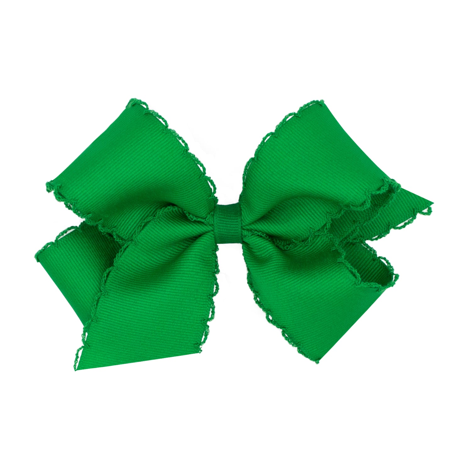 Medium Monotone Moonstitch Grosgrain Bow - Green Accessories Wee Ones