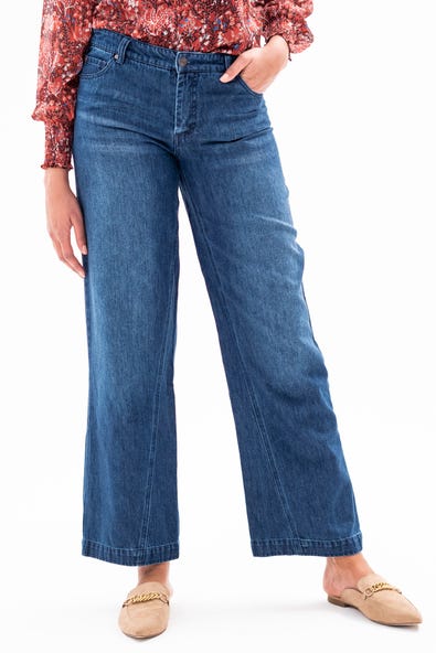 Audrey 5 Pocket Wide Leg - Dark Marine Women's Clothing Tribal
