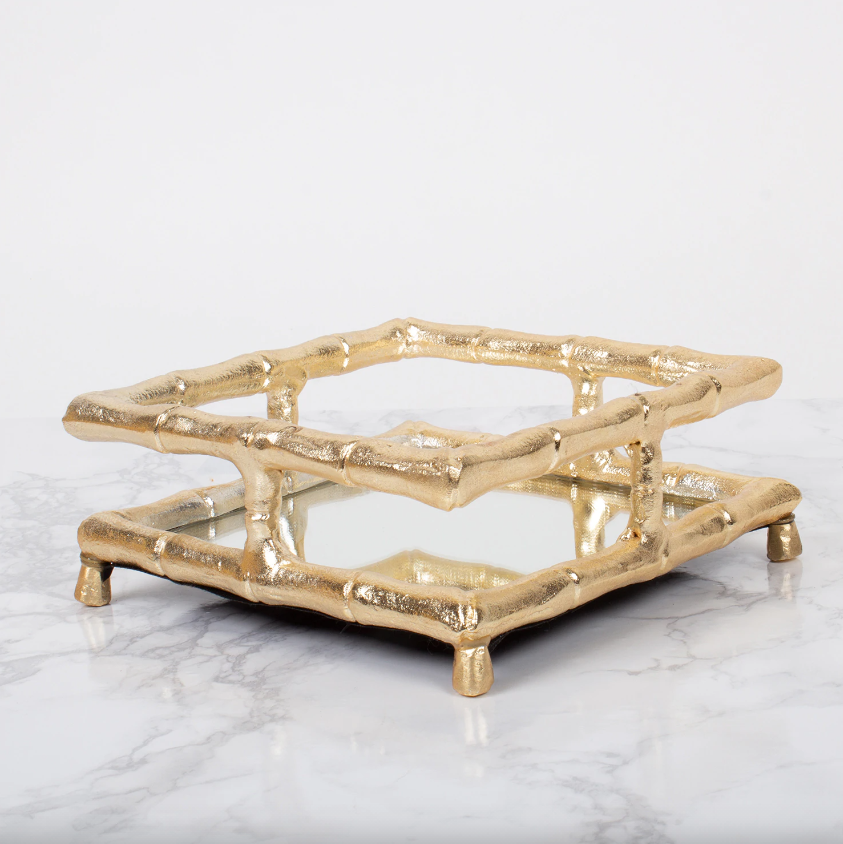 Gold Bamboo Cocktail Napkin Tray Home Decor 8 Oak Lane