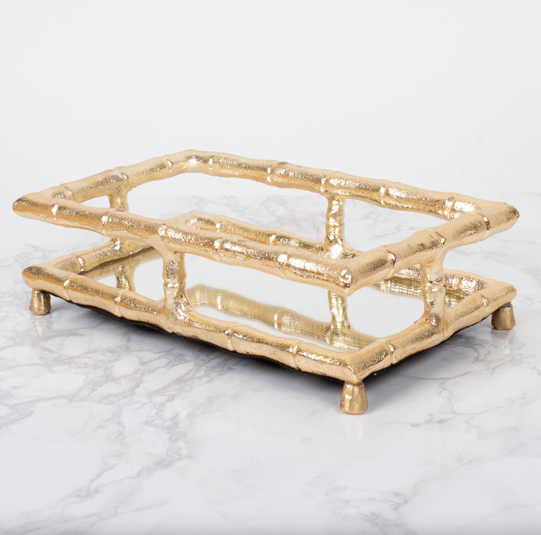 Gold Bamboo Guest Towel Tray Home Decor 8 Oak Lane