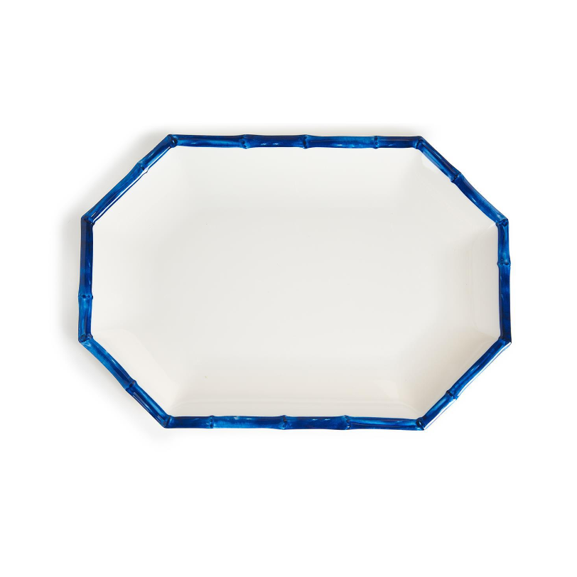 Blue Bamboo Melamine Serving Tray Home Decor Two's Company