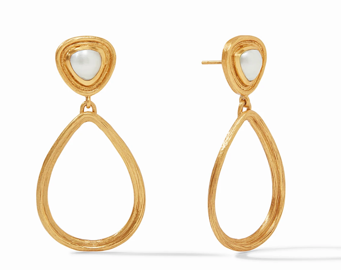 Barcelona Statement Earring Gold Iridescent Clear Crystal Women's Jewelry Julie Vos