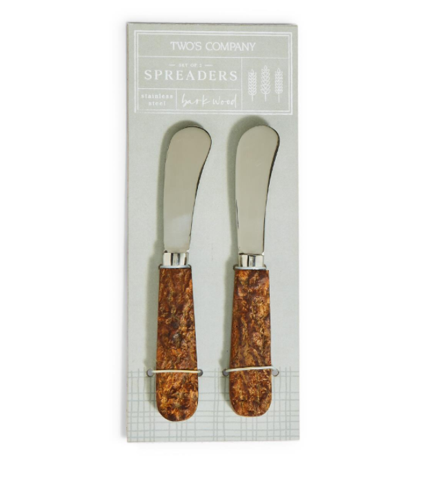 Set of 2 Bark Handle Spreaders Home Decor Two's Company