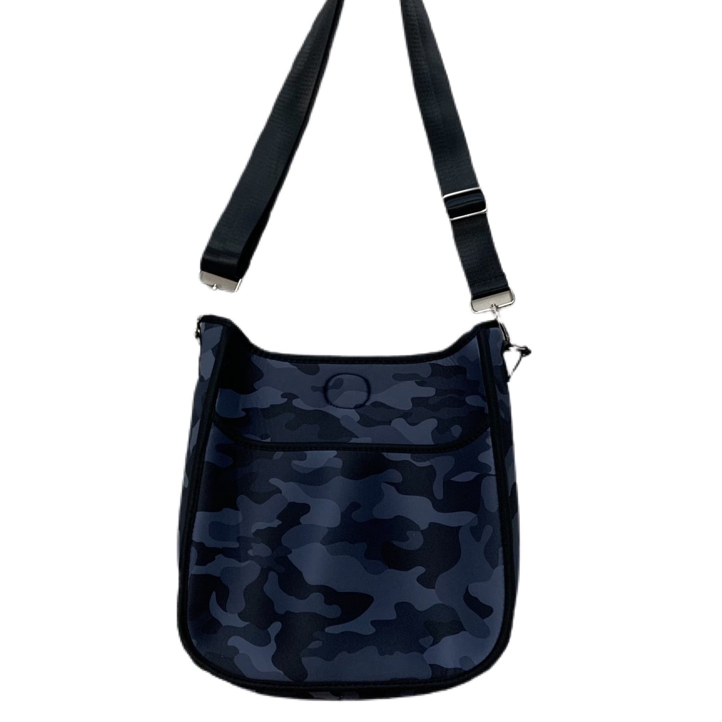 Black Camo Neoprene Messenger Bag Women's Accessories Ahdorned