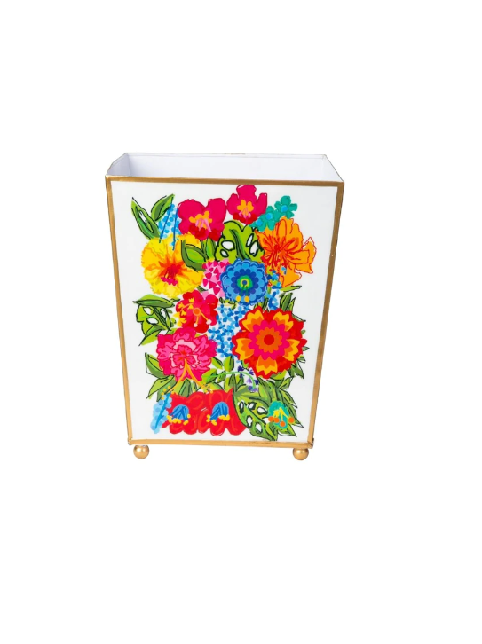 Blooming Garden Waste Basket Home Decor Jayes Studio
