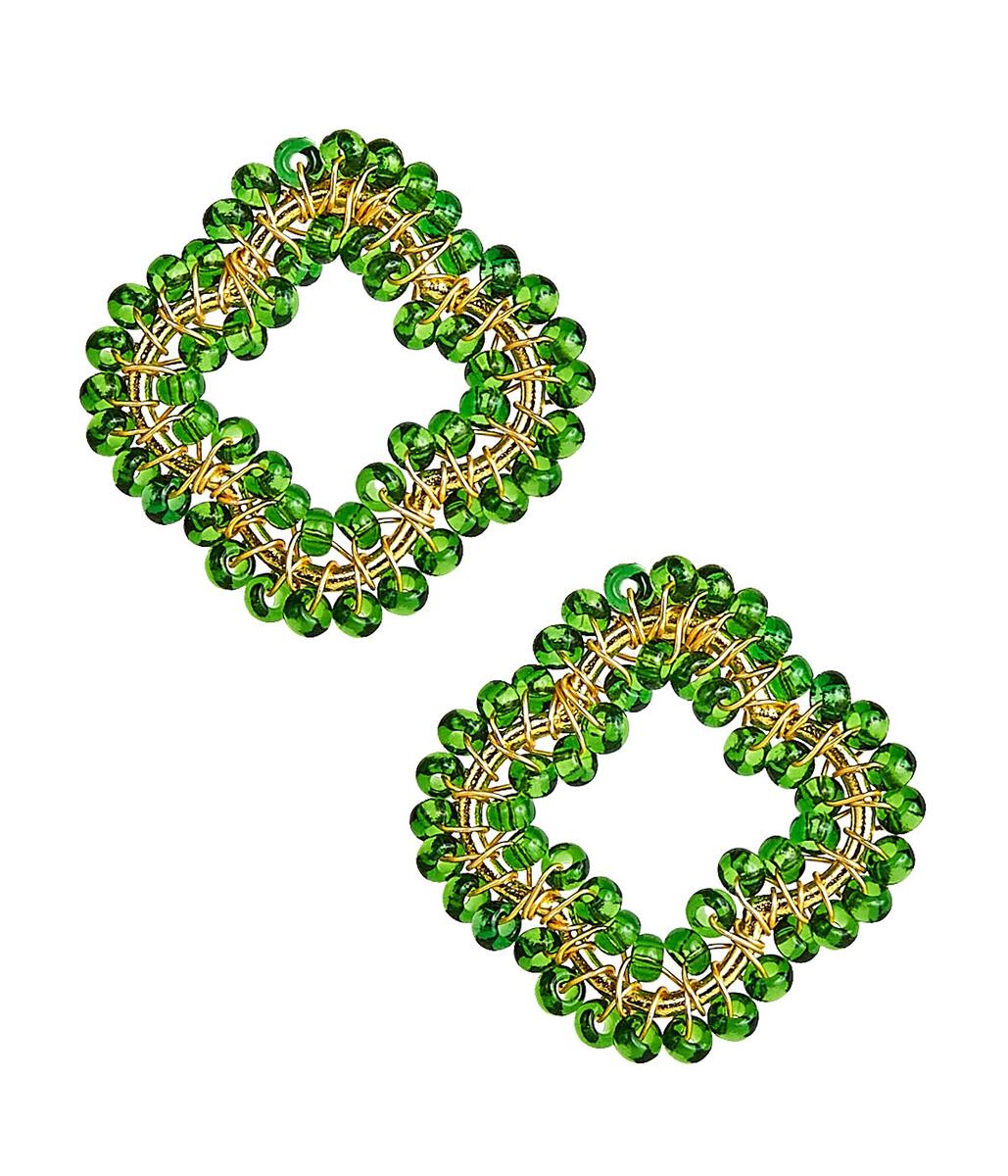 Bryn Beaded Stud - Emerald Women's Jewelry Lisi Lerch