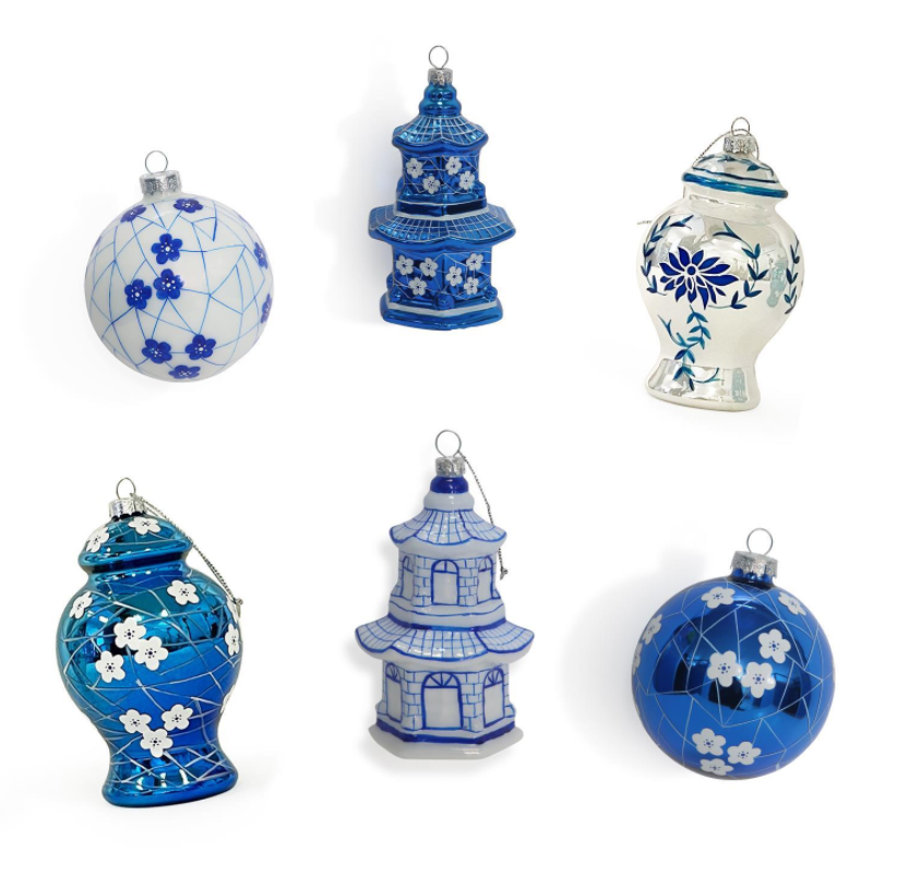 Blue & White Chinoiserie Ornaments Home Decor Two's Company