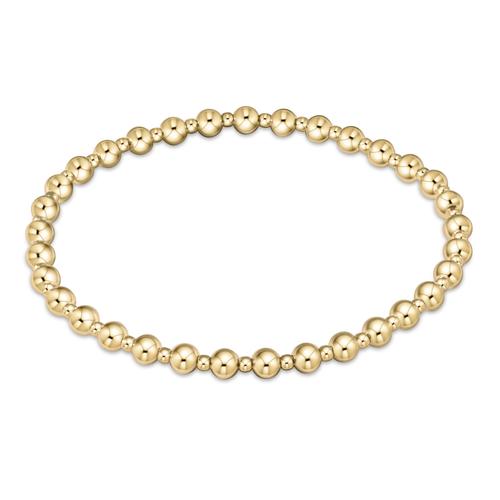 Classic Grateful Pattern 4mm Bead Bracelet - Gold Women's Jewelry enewton
