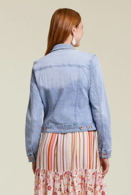 Soft Stretch Denim Jacket - Summer Blue Women's Clothing Tribal
