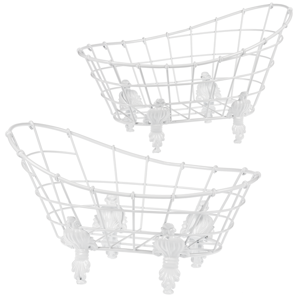 Enamel White Wire Bathtub (2pc Set) Home Decor Midwest-CBK