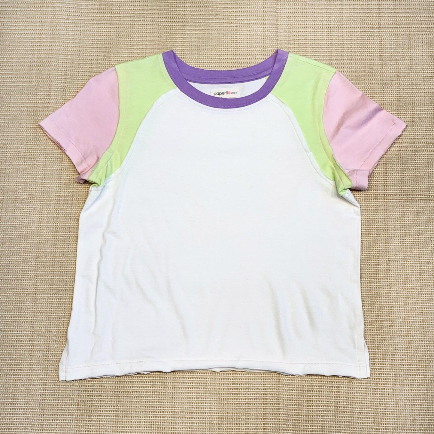 Color Blocked Crop Top Clothing Paper Flower