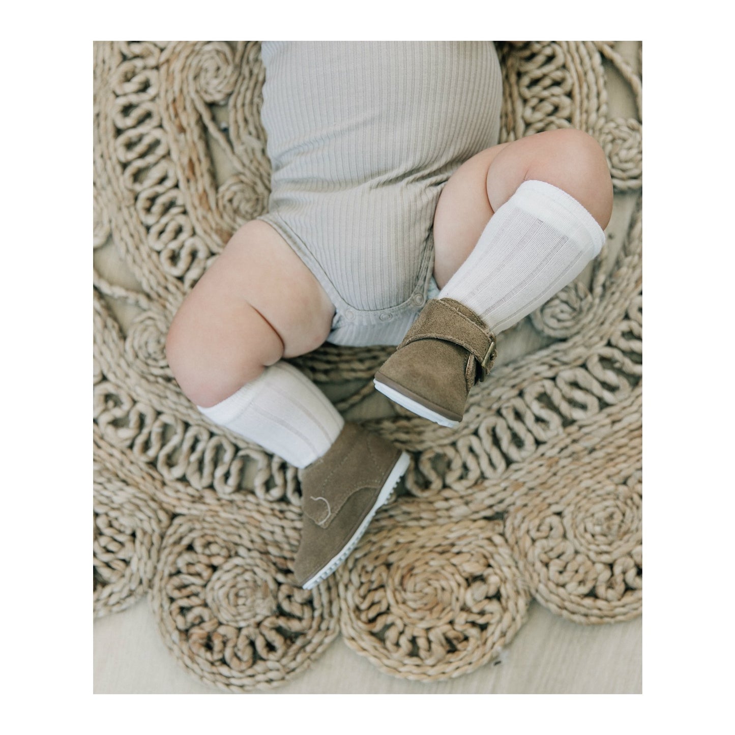 Finch Velcro Bootie - Khaki Suede Shoes L'Amour