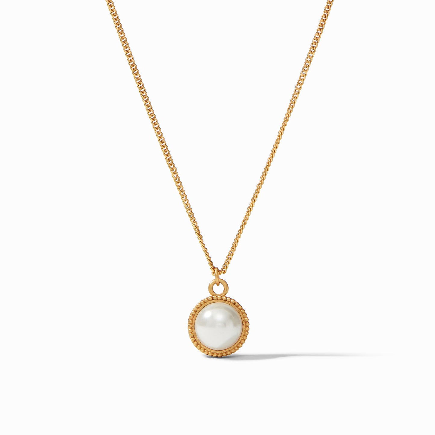 Fleur De Lis Solitaire Necklace Gold Pearl Necklaces Julie Vos
