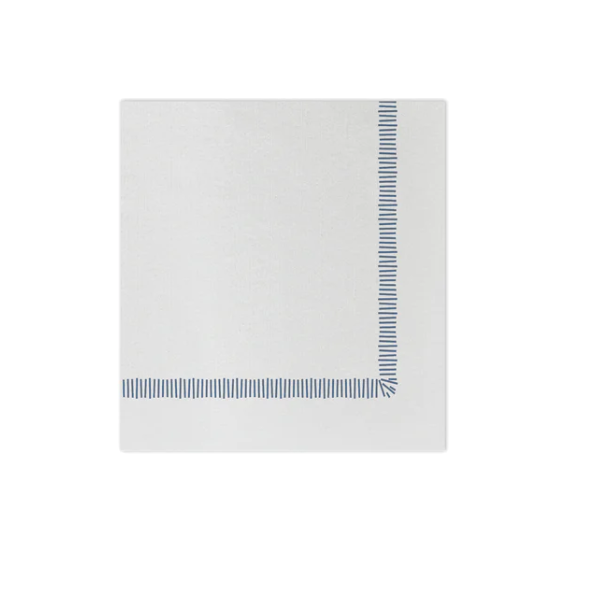 Papersoft Napkins Fringe Blue Cocktail Napkins (Pack of 20) Home Decor Vietri