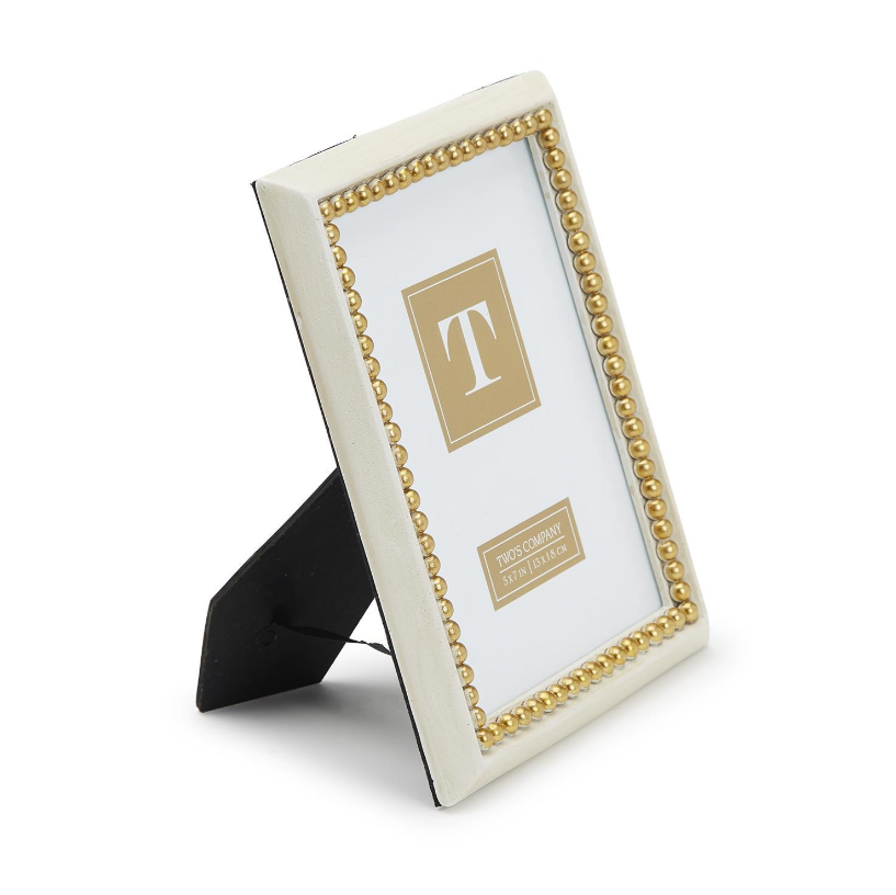 Gold Beads Photo Frame 5x7 Home Decor Two's Company
