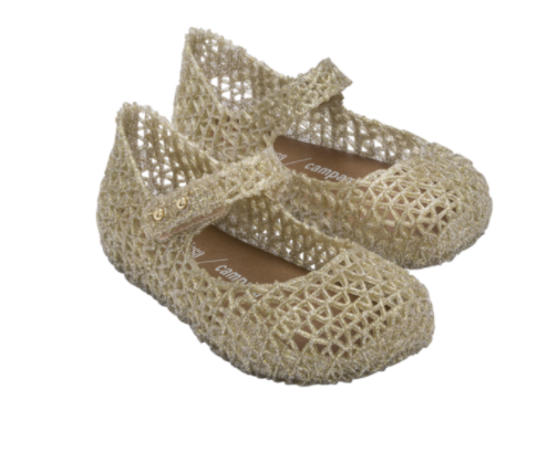 Mini Campana Zig Zag - Gold Shoes Mini Melissa