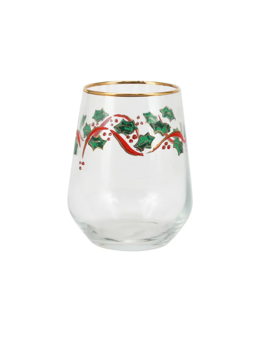 Holly Stemless Wine Glass Home Decor Vietri