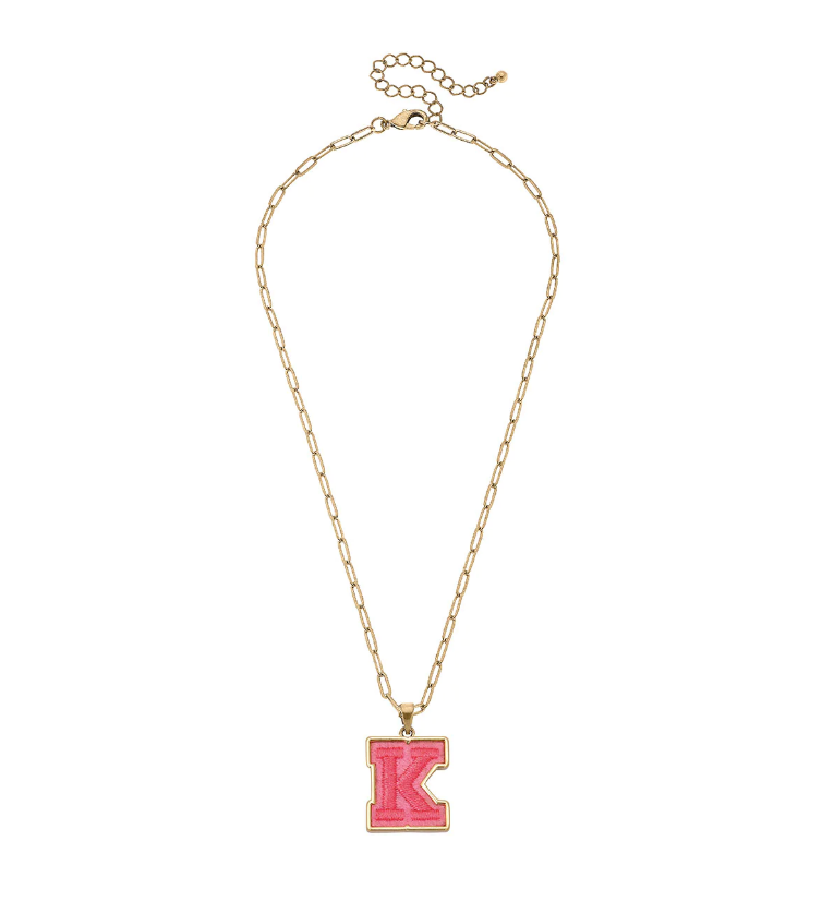 Stuck on You Initial Patch Necklace Necklaces Canvas K  